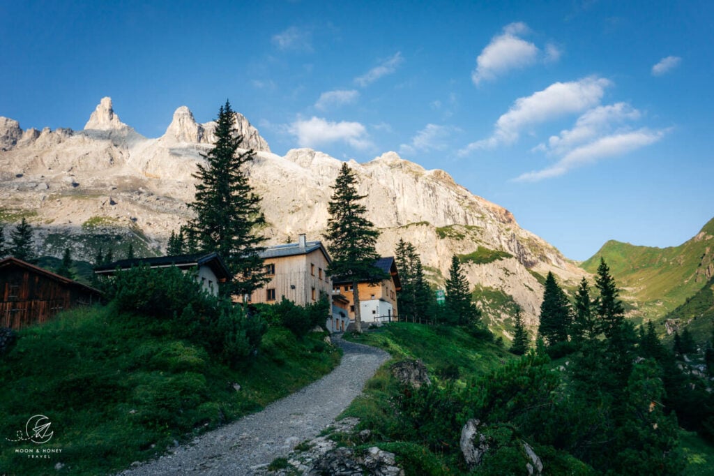 Lindauer Hütte mountain hut, Rätikon Alps, Austria