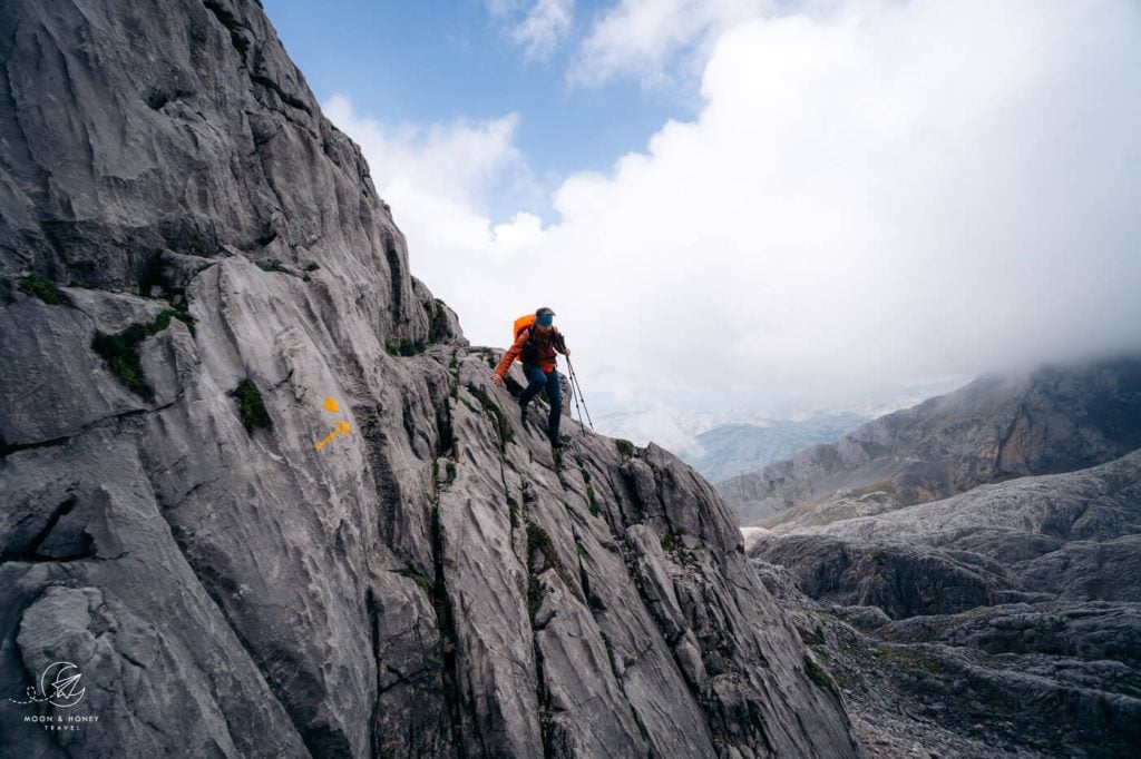 Hiking across Picos de Europa mountains, Spain