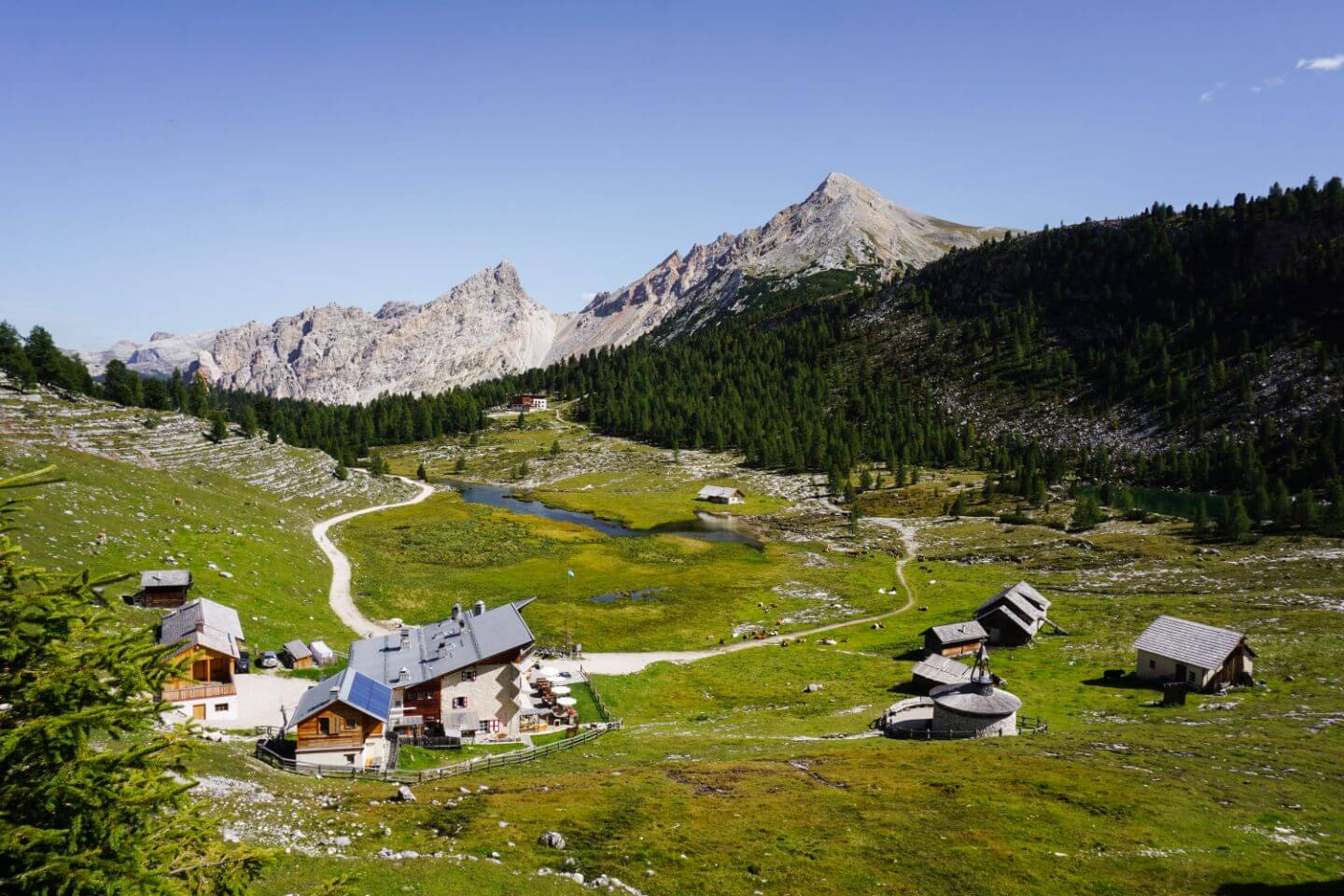 Lavarella mountain hut, Trail 12, Dolomites, Italy