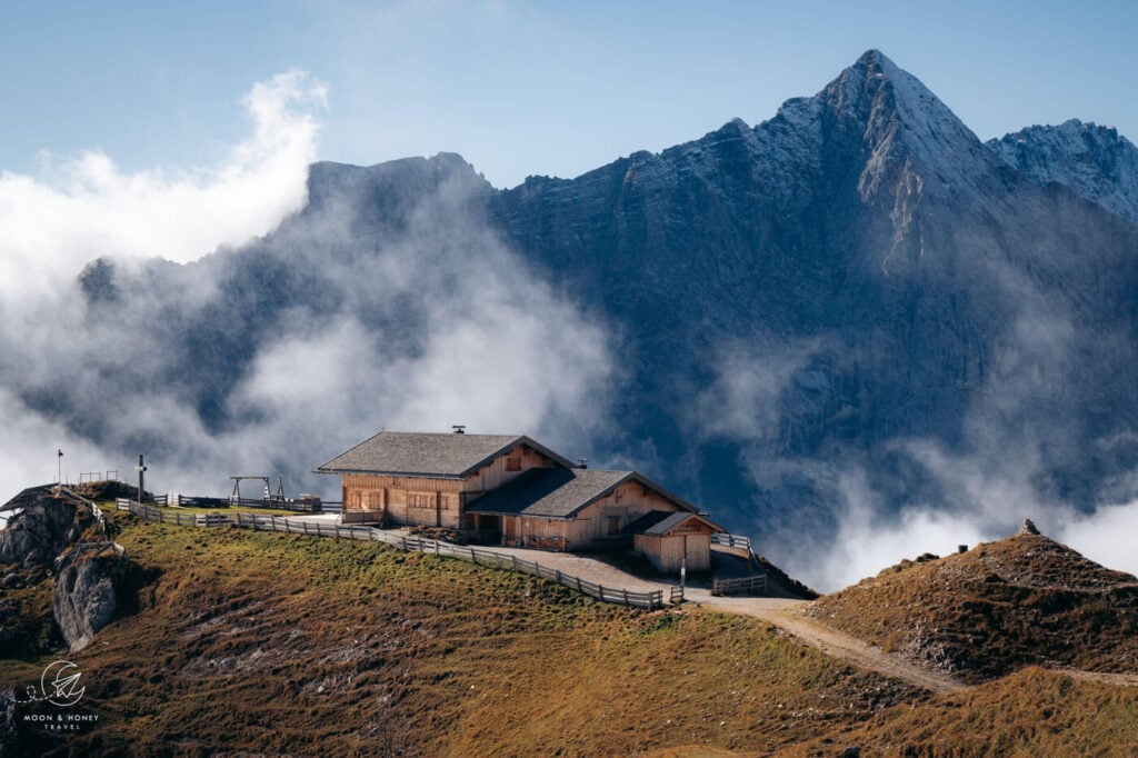 Rotmoosalm mountain pasture hut, Wetterstein Mountains, Austria