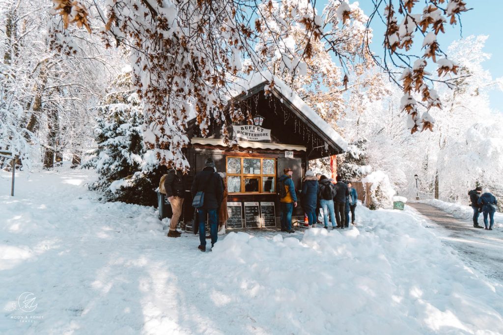 Buffet zur Richterhöhe on Mönchsberg Hill in December, Salzburg