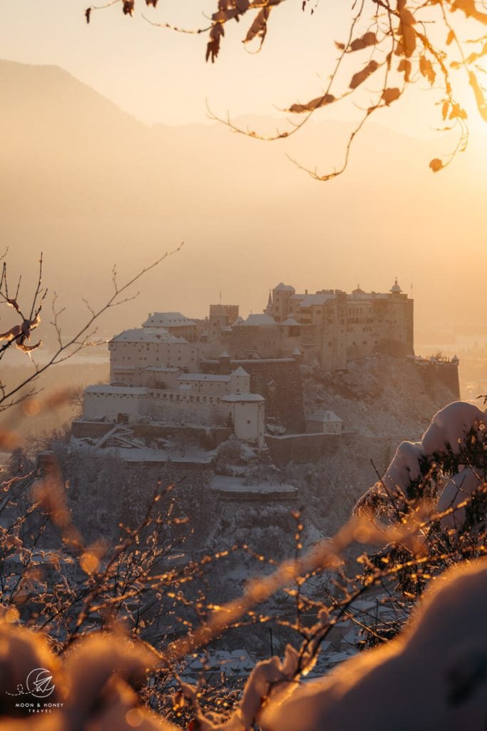 Fortress Hohensalzburg (Festung Hohensalzburg) in Winter, Salzburg, Austria