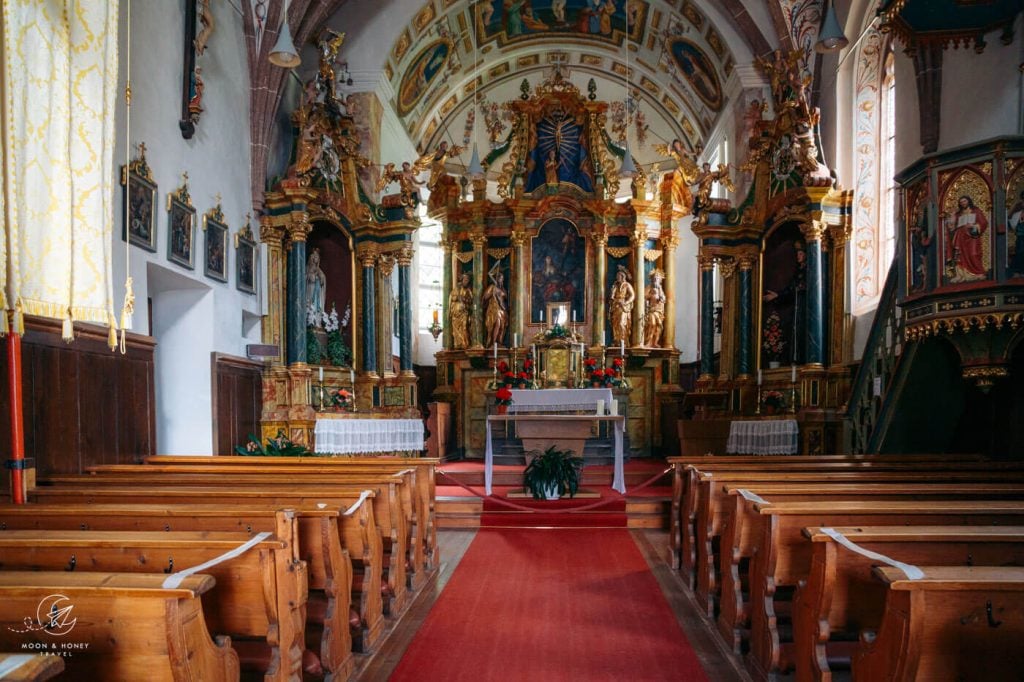 Santa Maddalena Church Interior, Val di Funes, Dolomites