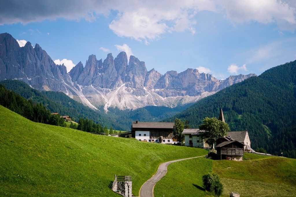 Magdalenaweg Road to Santa Maddalena Church, Val di Funes, Dolomites