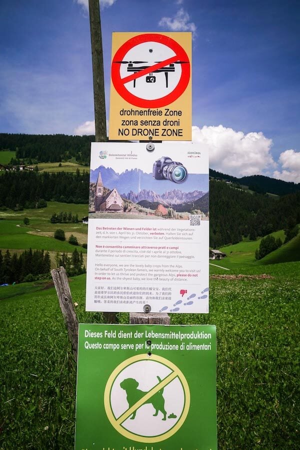 No drones allowed, Santa Maddalena, Dolomites