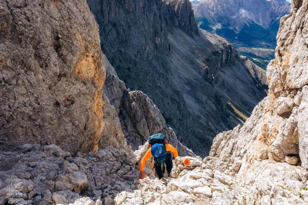 Santner Via Ferrata, Rosengarten Traverse Trek, Dolomites, Italy