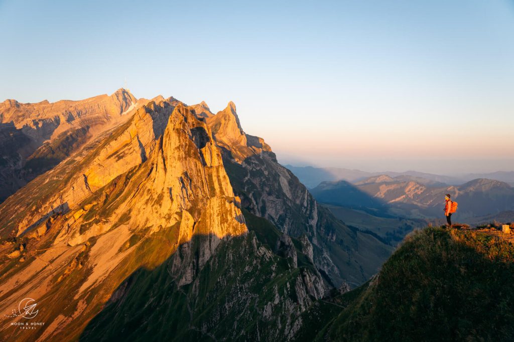 Schäfler mountain summit viewpoint, Swiss Alps, Switzerland