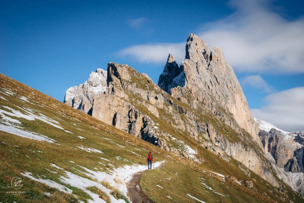 Seceda to Forcella Pana hiking trail, Dolomites, Northern Italy