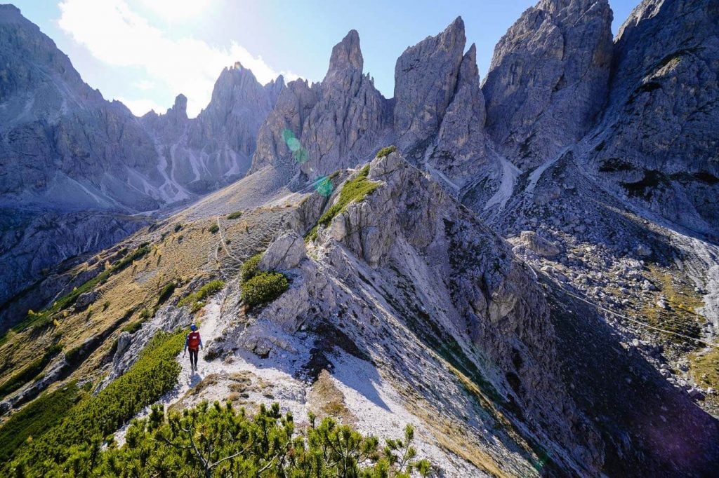 Hiking to the Forcella de Rinbianco saddle, Cadini di MIsurina Dolomites