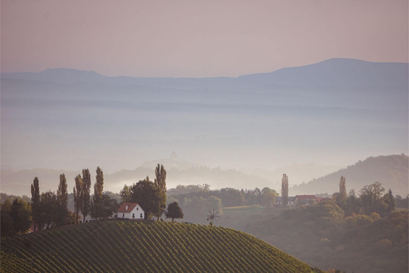 Sunrise in South Styria, Austria