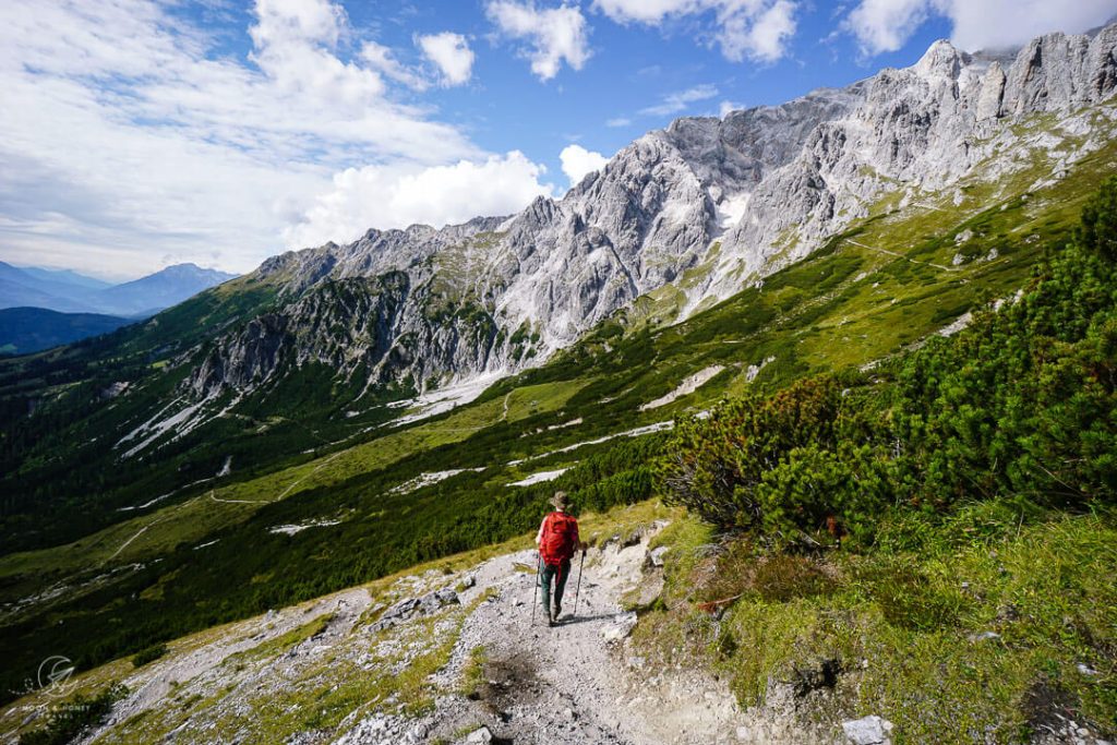 Taghaube to Erichhütte hiking trail descent, Salzburg, Austria