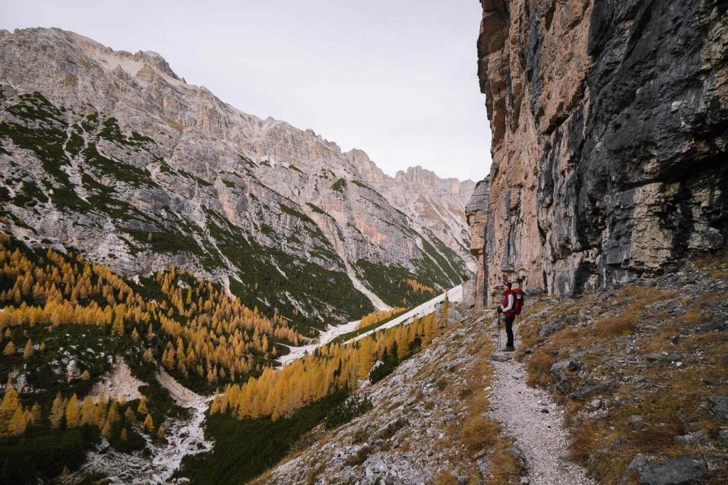 Detour route around the Minighel via ferrata, Tofana Group, Dolomites