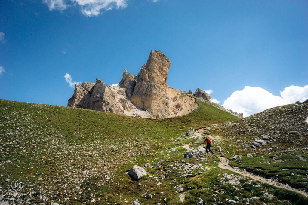 Günther Messner Steig to Tullen hiking trail, Dolomites