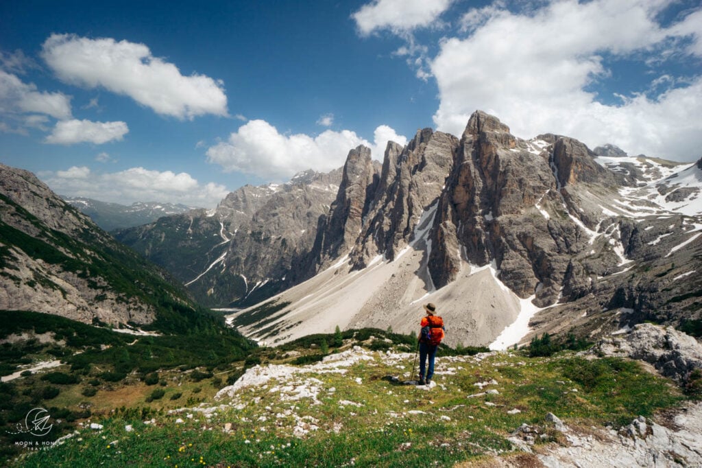 Fischleintal / Val Fiscalina to Drei Zinnen mountain hut hiking trail, Dolomites