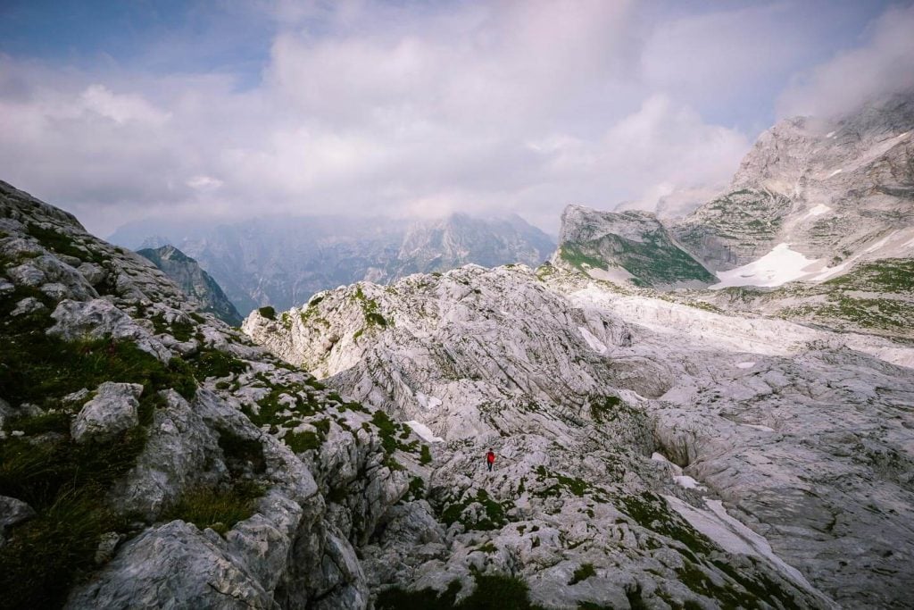 Spicje to asavska koča na Prehodavcih, karst landscape, Slovenia