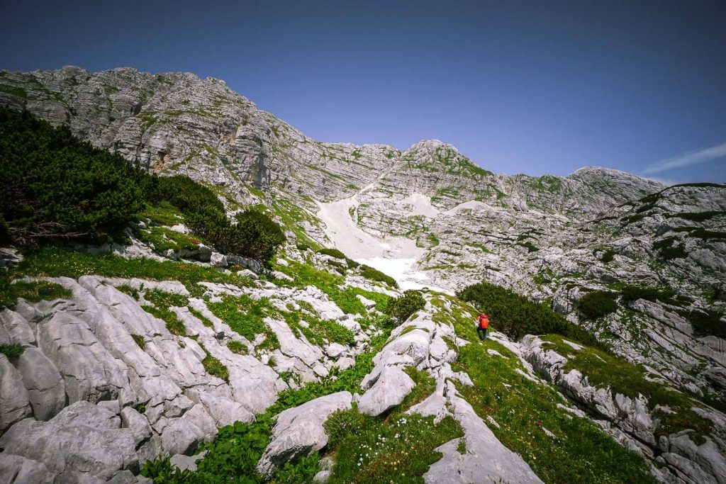 Ascent to Veliko Špičje, Julian Alps, Slovenia