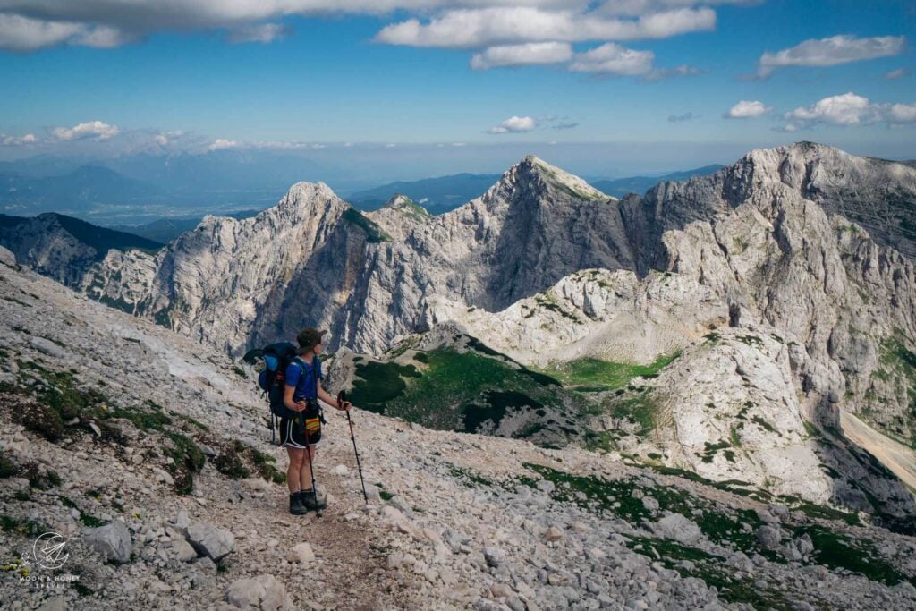 Vodnikov Dom to Dom Planika hiking trail, Julian Alps, Slovenia