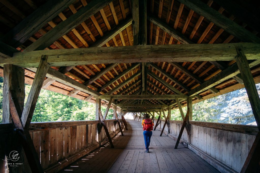 High Bridge to St. Georgenberg monastery, Tyrol, Austria