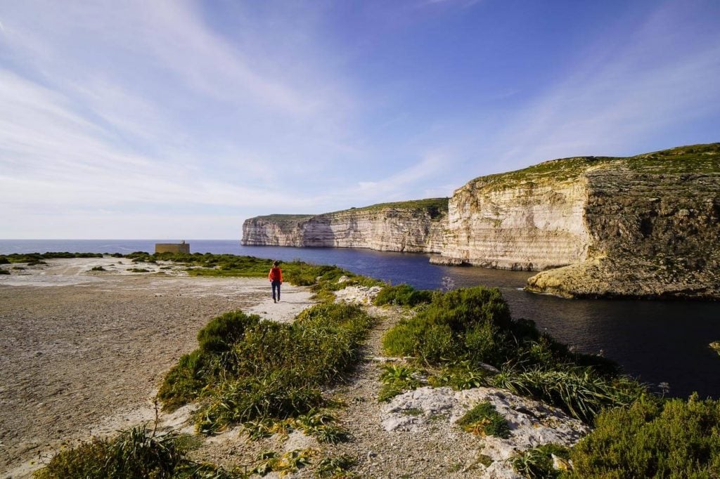 Xlendi Tower and Xlendi Bay, Gozo Island, Malta